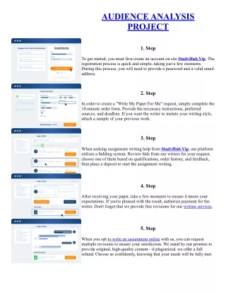 AUDIENCE ANALYSIS PROJECT