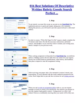 016 Best Solutions Of Descriptive Writing Rubric Google Search Perfect ...