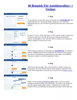 40 Beispiele Für Autobiografien (   Vorlage