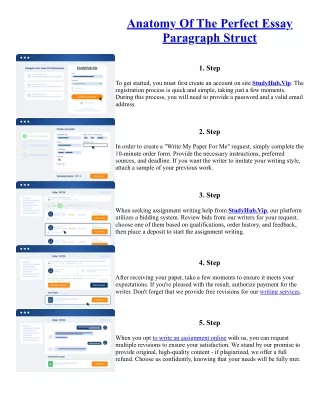 Anatomy Of The Perfect Essay Paragraph Struct