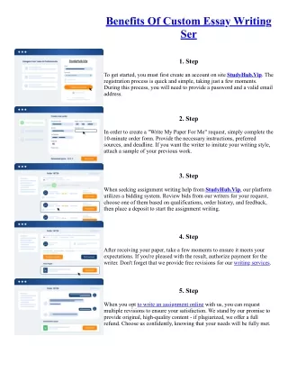 Benefits Of Custom Essay Writing Ser