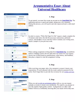 Argumentative Essay About Universal Healthcare