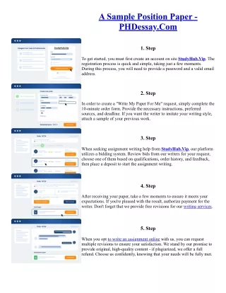 A Sample Position Paper - PHDessay.Com