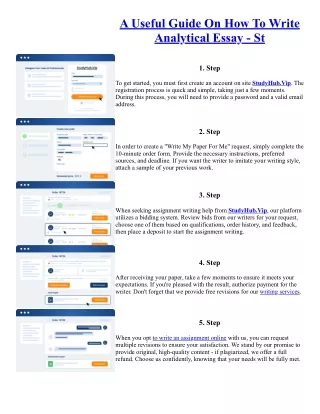 A Useful Guide On How To Write Analytical Essay - St