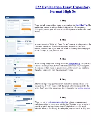 022 Explanation Essay Expository Format High Sc