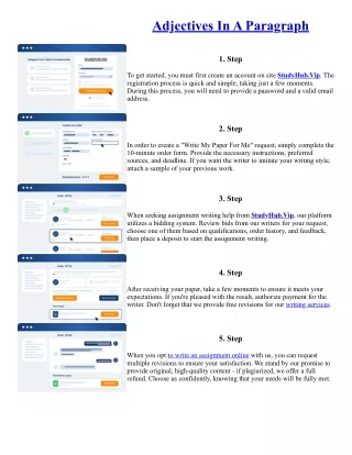Adjectives In A Paragraph