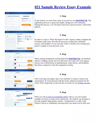 021 Sample Review Essay Example
