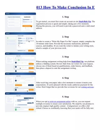 013 How To Make Conclusion In E