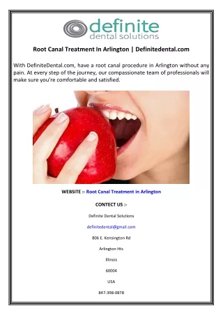 Root Canal Treatment In Arlington  Definitedental.com