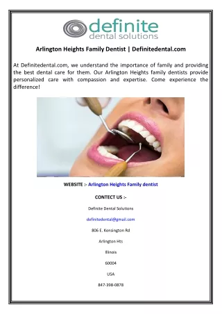 Arlington Heights Family Dentist  Definitedental.com