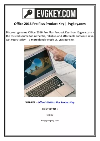 Office 2016 Pro Plus Product Key  Evgkey.com