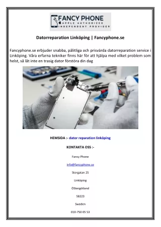 Datorreparation Linköping  Fancyphone.se