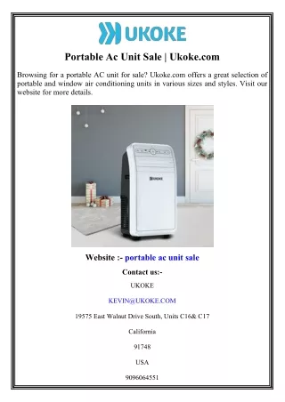 Portable Ac Unit Sale Ukoke.com