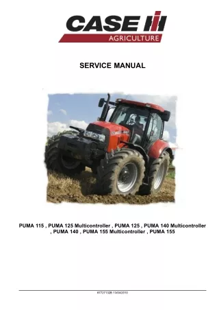 CASE IH PUMA 140 Tractor Service Repair Manual