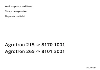 Deutz Fahr Agrotron 215 Tractor Parts Catalogue Manual SN：81701001