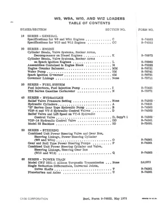 CASE W9 Wheel Loader Service Repair Manual