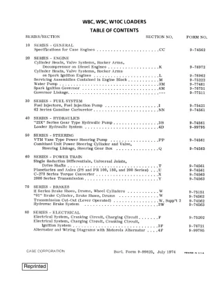 CASE W9C Wheel Loader Service Repair Manual