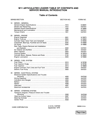 CASE W11 Wheel Loader Service Repair Manual