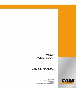 CASE W20F Wheel Loader Service Repair Manual