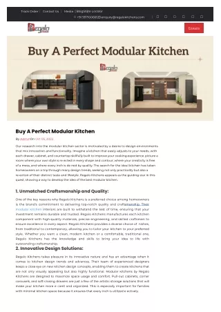 Buy A Perfect Modular Kitchen