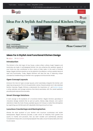 Ideas For A Stylish And Functional Kitchen Design