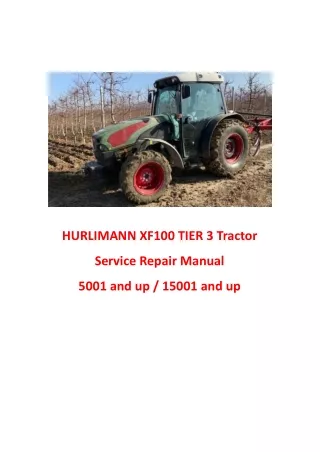 HURLIMANN XF100 TIER 3 Tractor Service Repair Manual (Serial No 15001 and up)