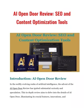 AI Open Door Review: SEO and Content Optimization Tools