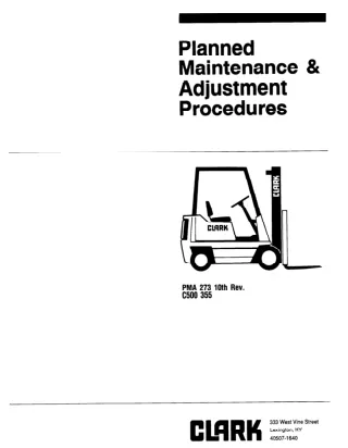 Clark C500 30-55 Forklift Service Repair Manual