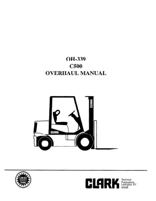 Clark C500(Y) 30-55 Forklift Service Repair Manual