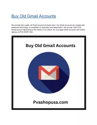 Buy Old Gmail Accounts