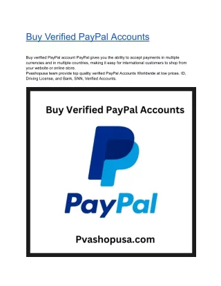 Buy Verified PayPal Accounts