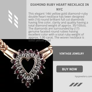 DIAMOND RUBY HEART NECKLACE in NYC