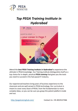 Top PEGA Training Institute in Hyderabad
