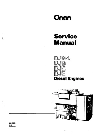 Cummins Onan DJB Diesel Engine Service Repair Manual