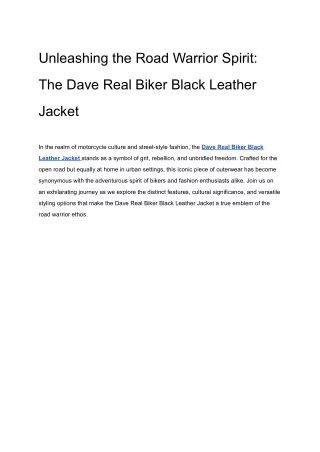 Dave Black Leather jacket