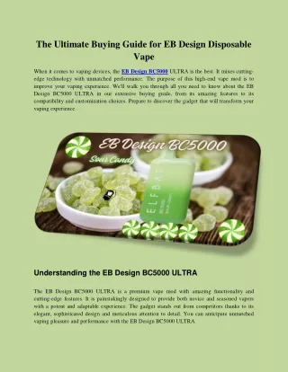 The Ultimate Buying Guide for EB Design Disposable Vape