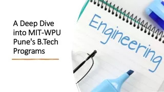 A Deep Dive into MIT-WPU Pune's B.Tech Programs