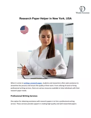 Research Paper Helper in New York, USA