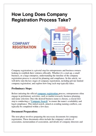 How Long Does Company Registration Process Take?