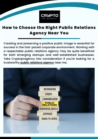 How to Choose the Right Public Relations Agency Near You