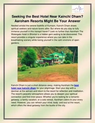 Best hotel near Kainchi Dham