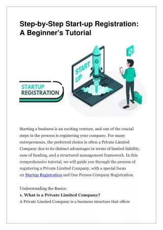 Step-by-Step Startup Registration: A Beginner’s Tutorial