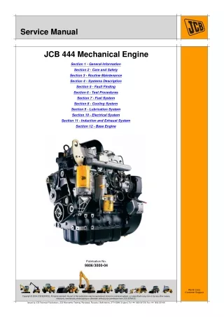 JCB 444 Mechanical Engine Service Repair Manual