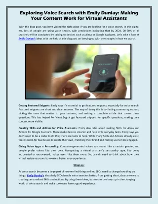 Exploring Voice Search with Emily Dunlay: Making Your Content Work