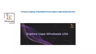 Premium Vaping, Unbeatable Prices Explore Vape Wholesale USA