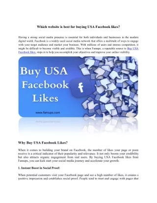 Which website is best for buying USA Facebook likes