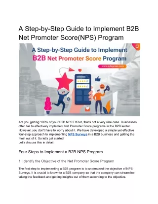 A Step-by-Step Guide to Implement B2B Net Promoter Score Program