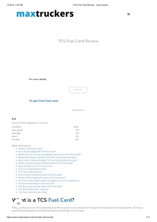 TCS Fuel Card Review - max truckers