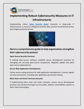 Implementing Robust Cybersecurity Measures in IT Infrastructures