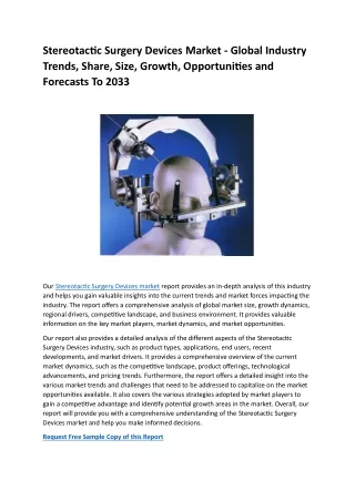 Stereotactic Surgery Devices Market